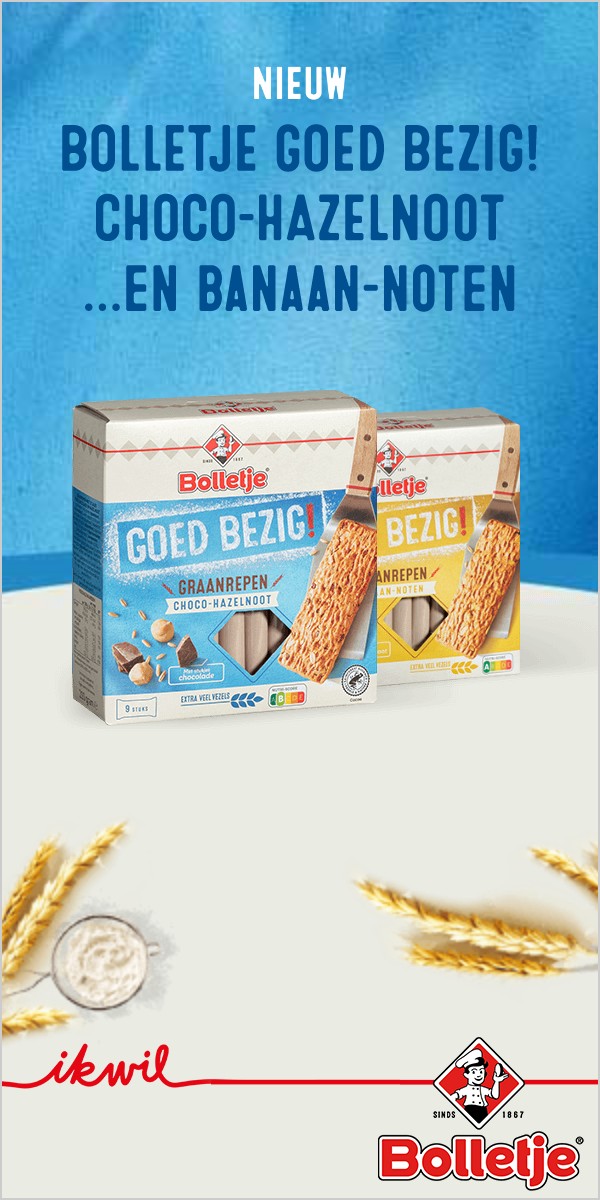 Graanrepen op 4,8 s: choco-hazelnoot en banaan-noten