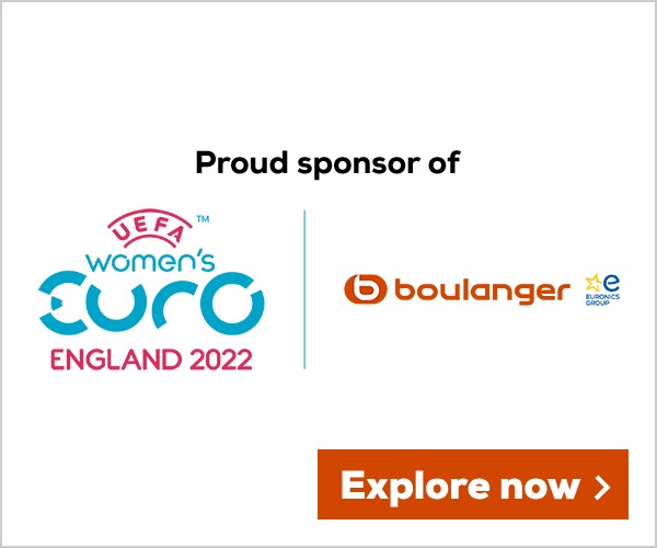 Frame 3: Proud sponsor of UEFA Women's EURO England 2022 en Boulanger