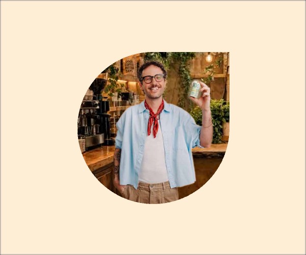 Druppel met de ondernemer in de koffiebar