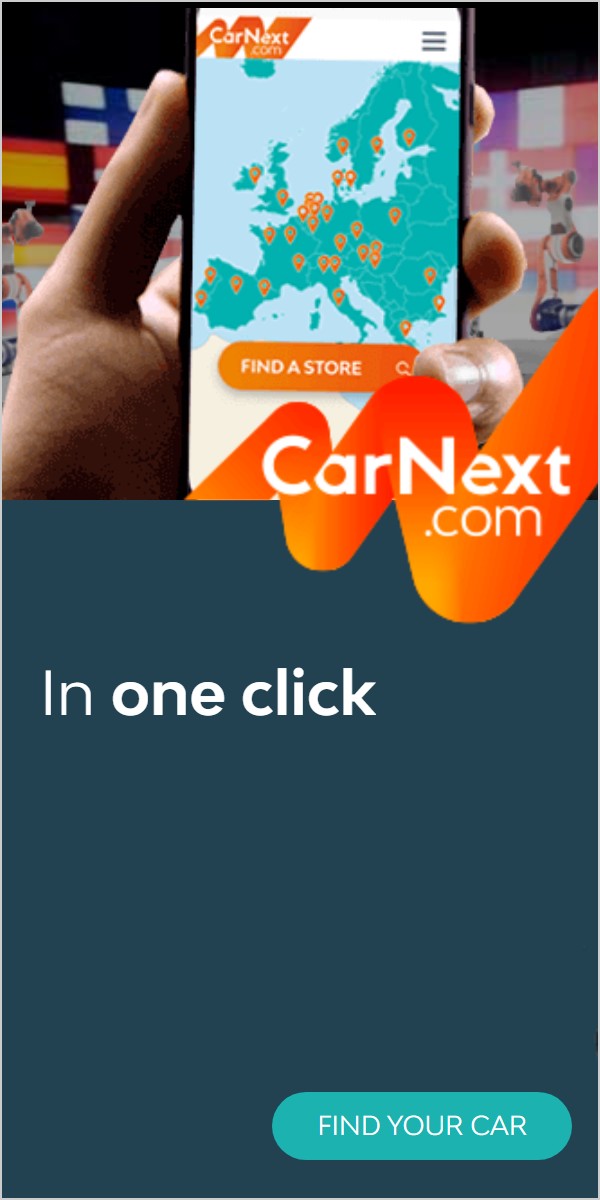 In one click. Telefoon met de kaart van Europa
