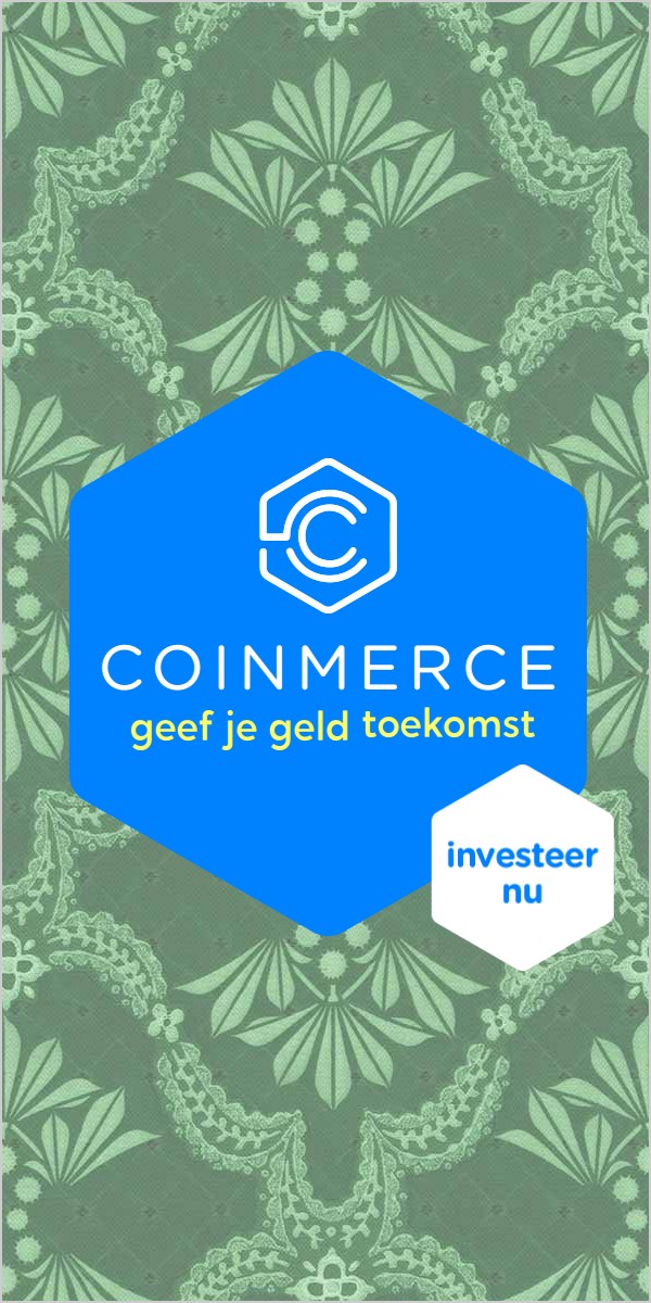 Eindbeeld op groen behang: Coinmerce, investeer nu