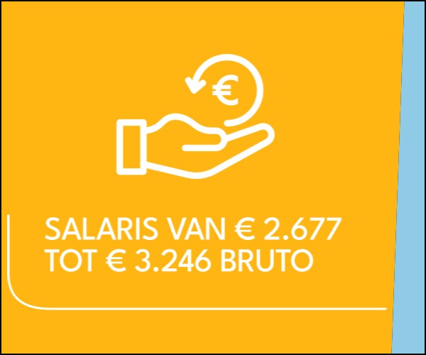 Salaris van 2.677 tot 3.246 euro bruto