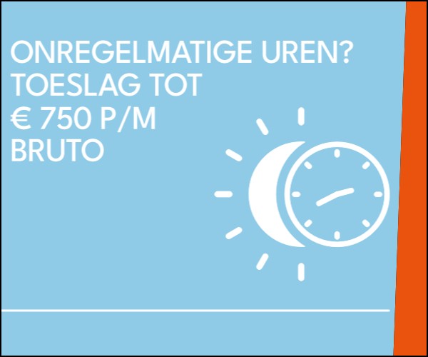 Onregelmatige uren? Toeslag tot 750 euro per maand bruto