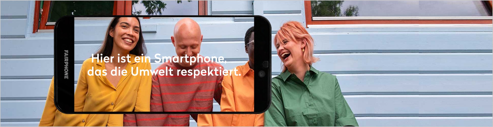 Frame 1: Hier ist ein Smartphone, das die Umwelt respektiert.