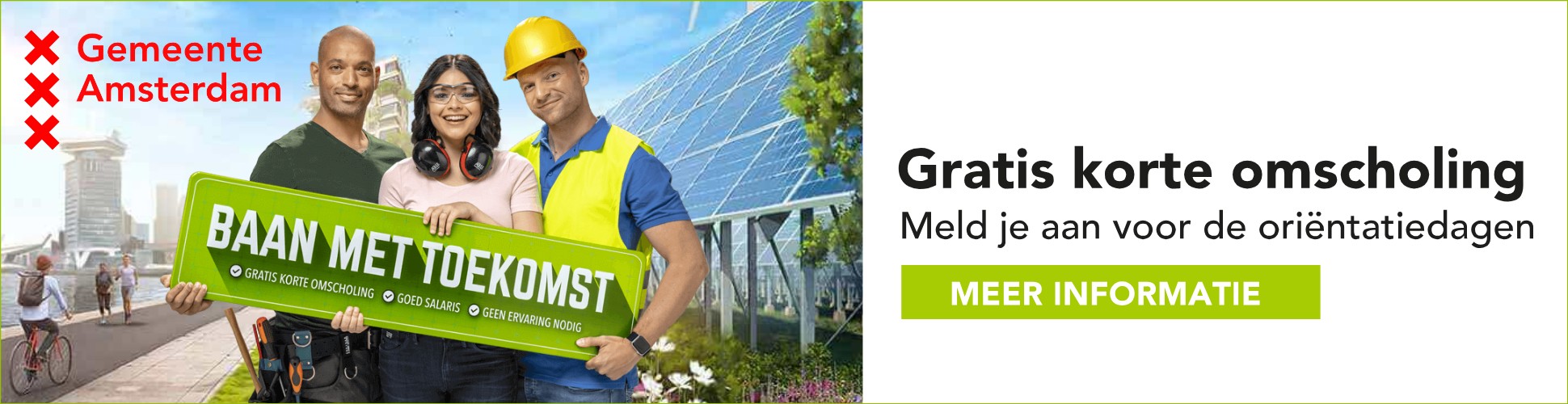 Billboard met de kop Gratis korte omscholing