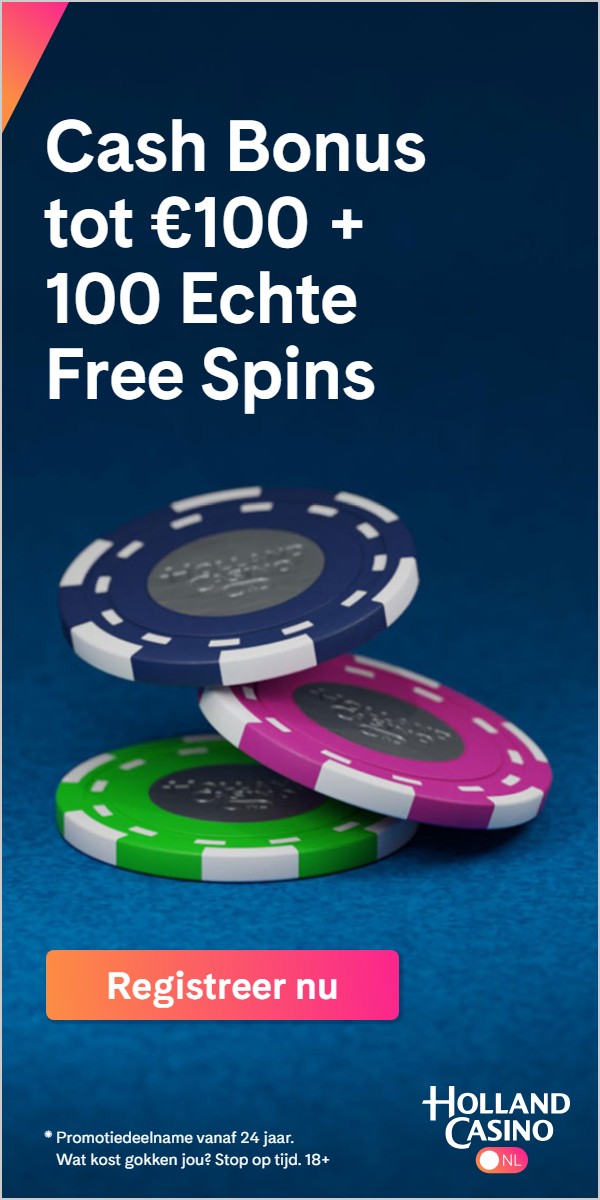 Casino 300×600 op 6 seconden: Cash Bonus tot €100 + 100 Echte Free Spins met de knop Registreer nu