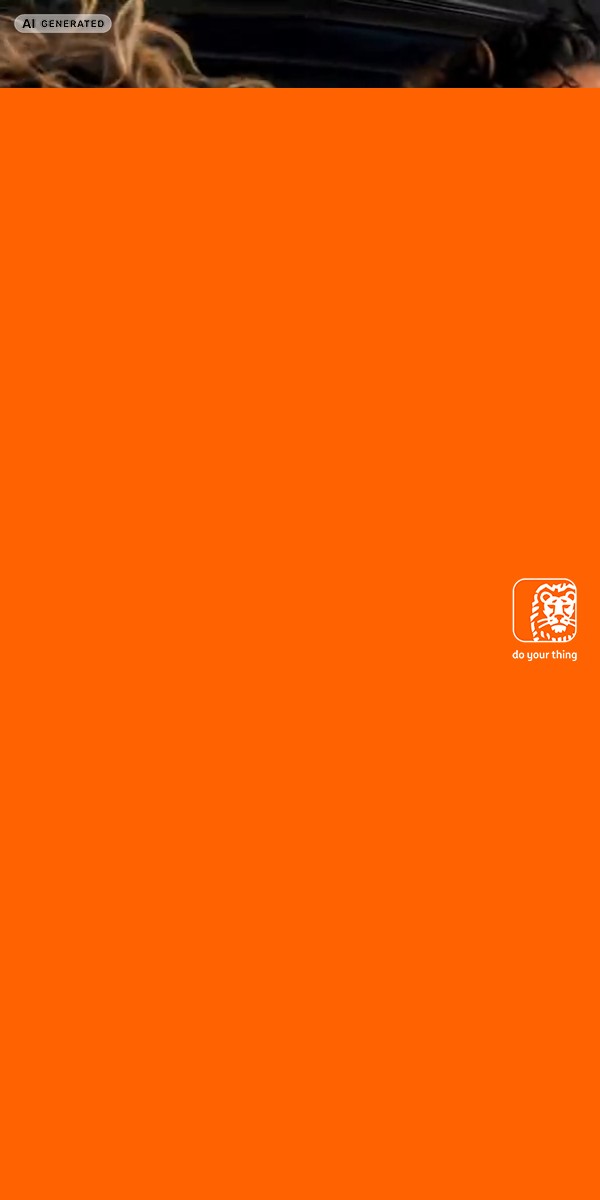 300×600: het oranje vlak bedekt bijna de hele banner