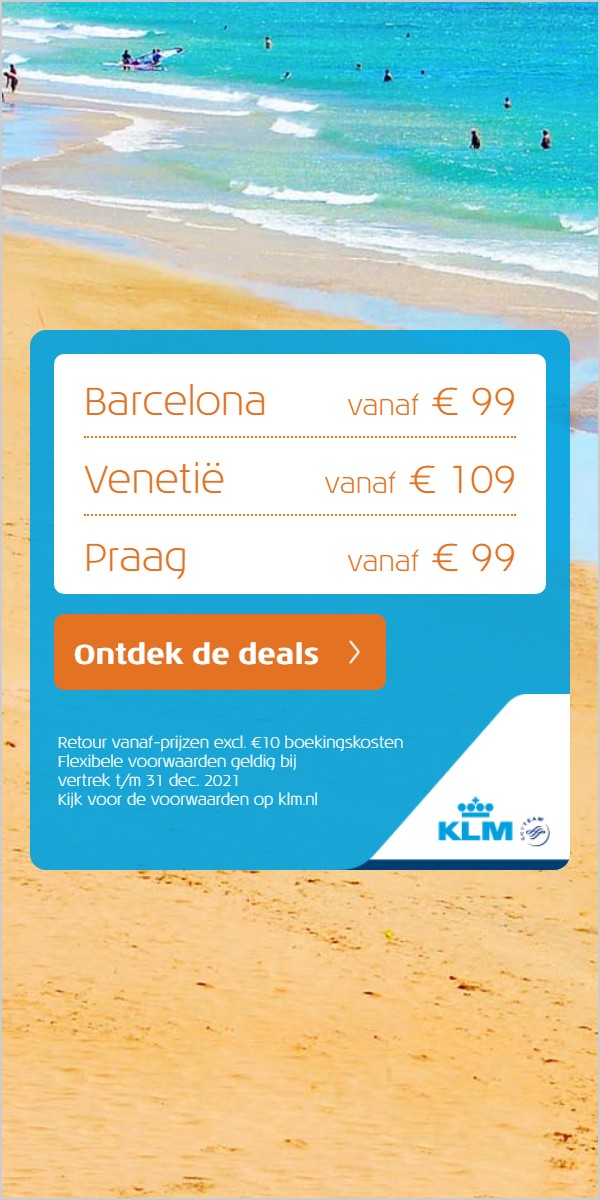 Barcelona vanaf € 99, Venetië vanaf € 109, Praag vanaf € 99, Ontdek de deals