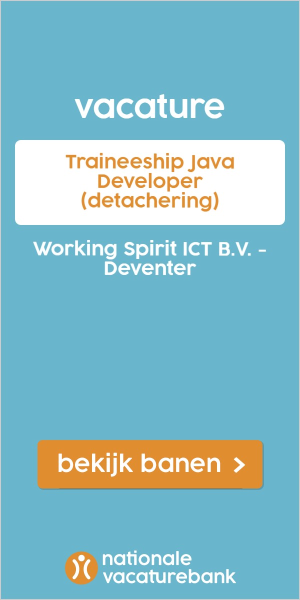 vacature: Traineeship Java Developer (detachering), Working Spirit ICT B.V. - Deventer