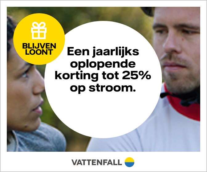 Een jaarlijks oplopende korting tot 25% op stroom.