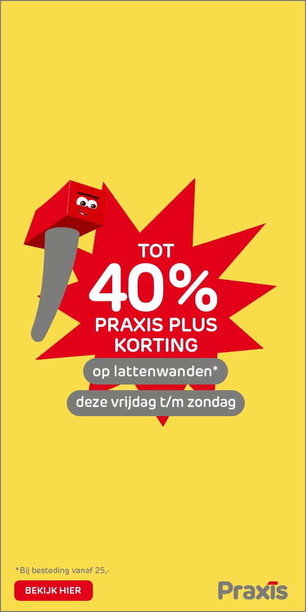 300×600 op 4,2 seconden: op lattenwanden, deze vrijdag t/m zondag