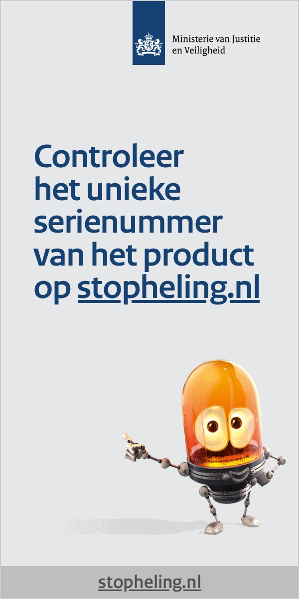 Controleer het unieke serienummer van het product op stopheling.nl