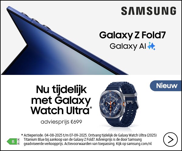 Eindbeeld met Galaxy Z Fold7 en de Galaxy Watch Ultra