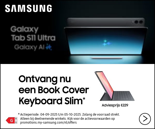 Het scherm van de Tab S11 Ultra gaat aan