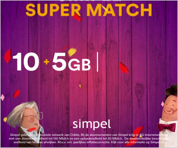 Confetti en de bundel van 10 plus 5GB