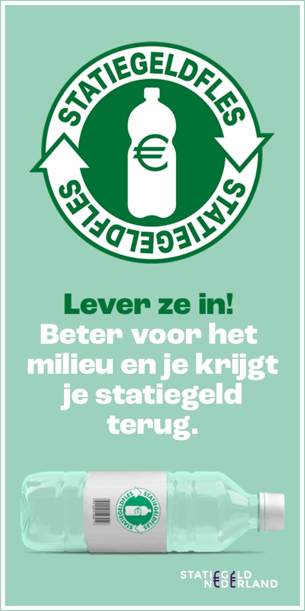 Eindbeeld: Lever ze in! Beter voor het milieu en je krijgt je statiegeld terug.