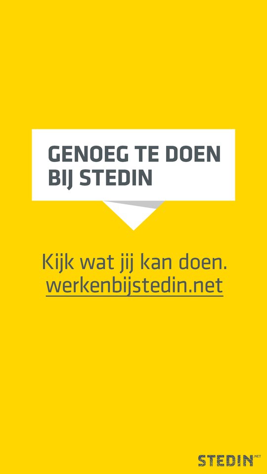 Genoeg te doen bij Stedin. Kijk wat jij kan doen. werkenbijstedin.net