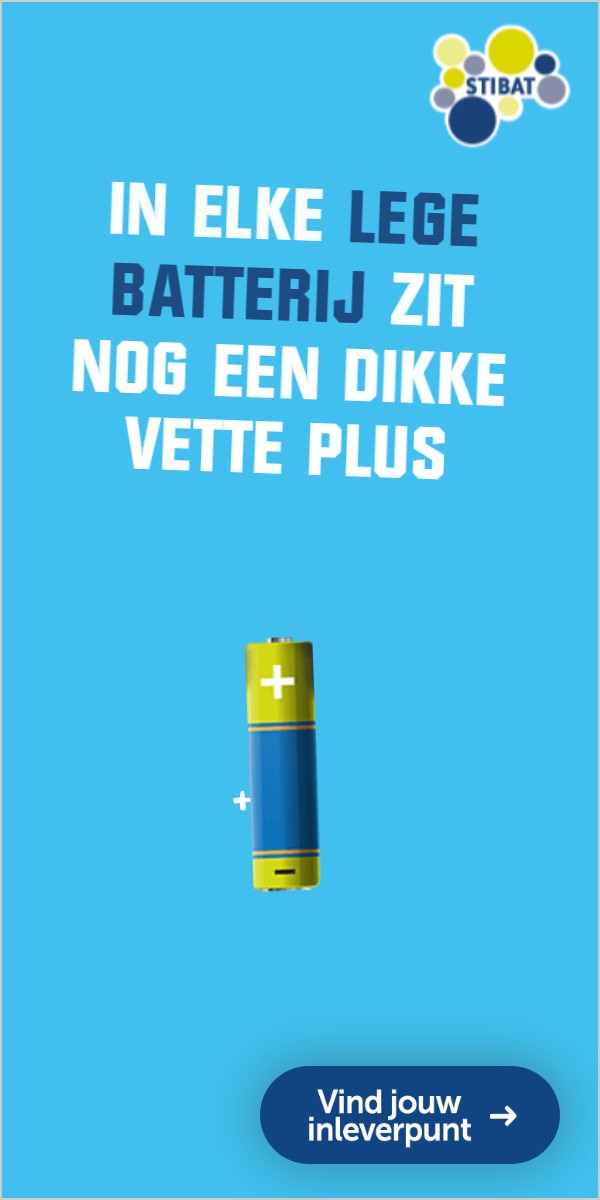 De batterij zweeft los in beeld