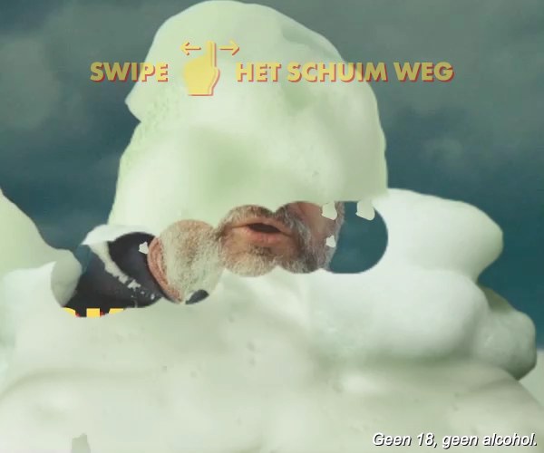 Schuim, met een eerste stukje gezicht