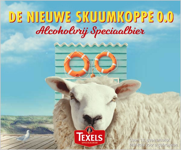 Schaap voor het strandhuisje
