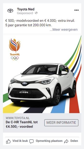 Lead ad C-HR in de tijdlijn