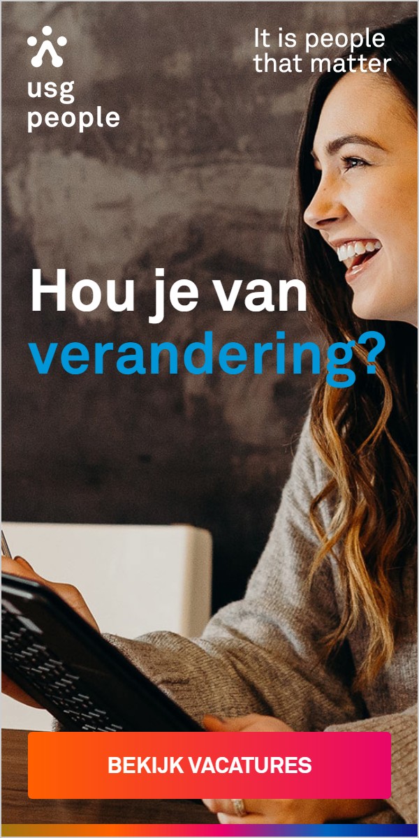 Lachende vrouw met tablet, Hou je van verandering?