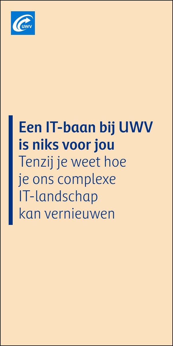 Banner op 4 seconden: Tenzij je weet hoe je ons complexe IT-landschap kan vernieuwen
