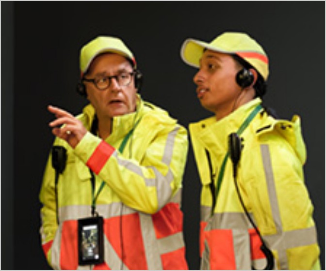 Begin van de banner: de wegwerkers van dichtbij