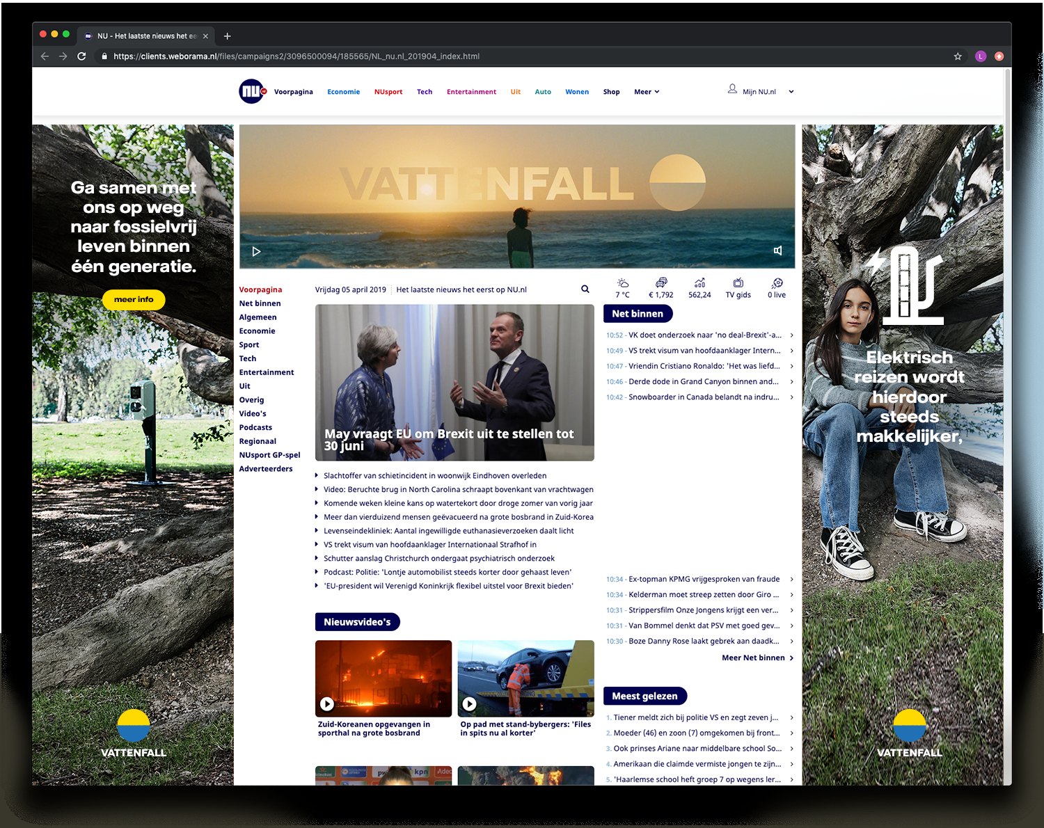 Homepage-takeover op een nieuwssite