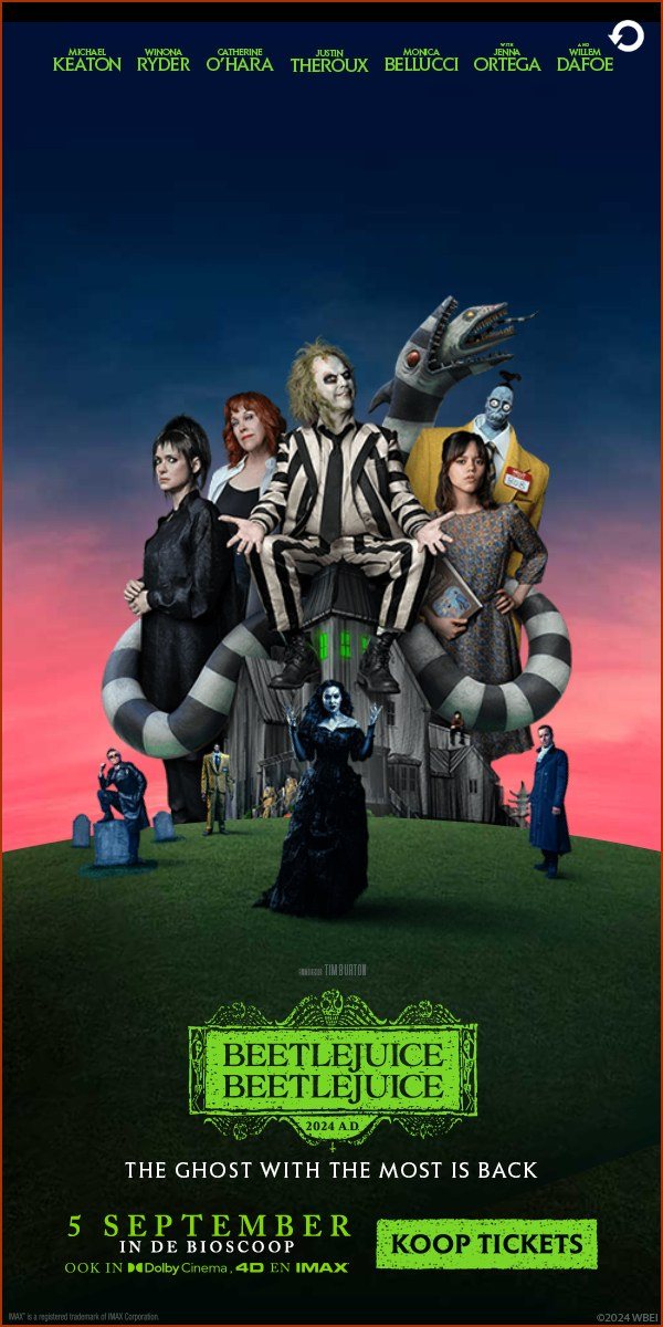 Eindbeeld Beetlejuice Beetlejuice, 5 SEPTEMBER IN DE BIOSCOOP