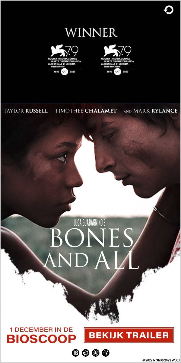 Eindbeeld Bones and All, 1 DECEMBER IN DE BIOSCOOP