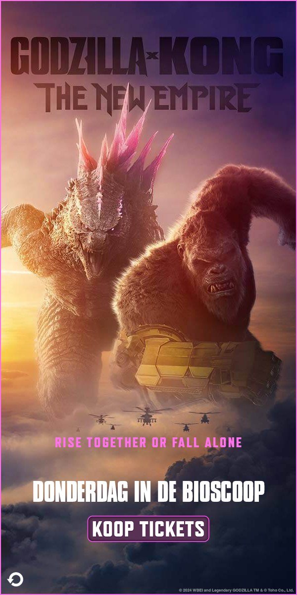 Eindbeeld Godzilla x Kong: The New Empire, DONDERDAG IN DE BIOSCOOP