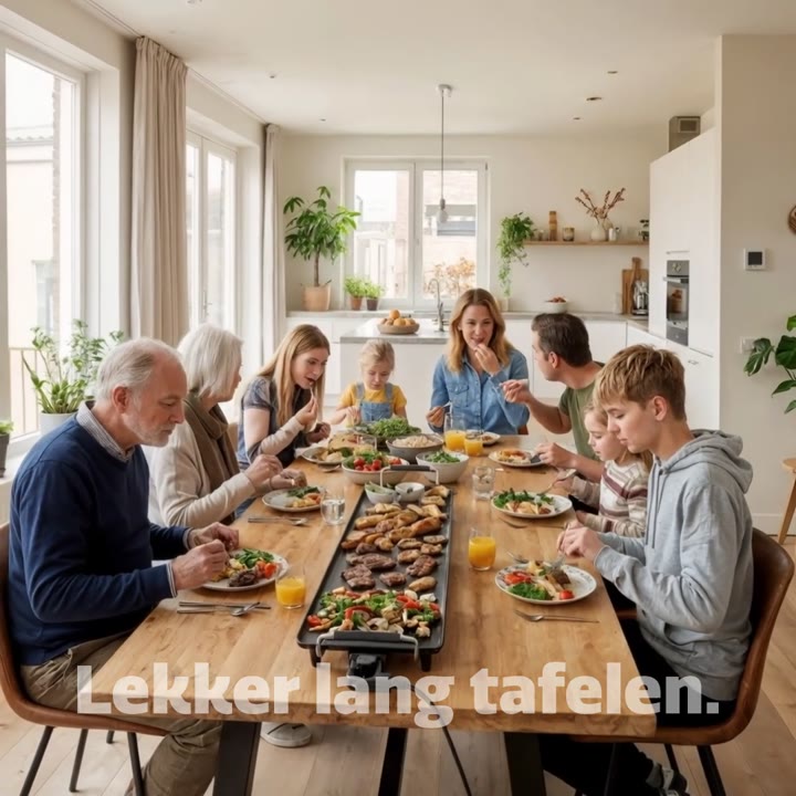 Het hele gezin aan tafel, Lekker lang tafelen.