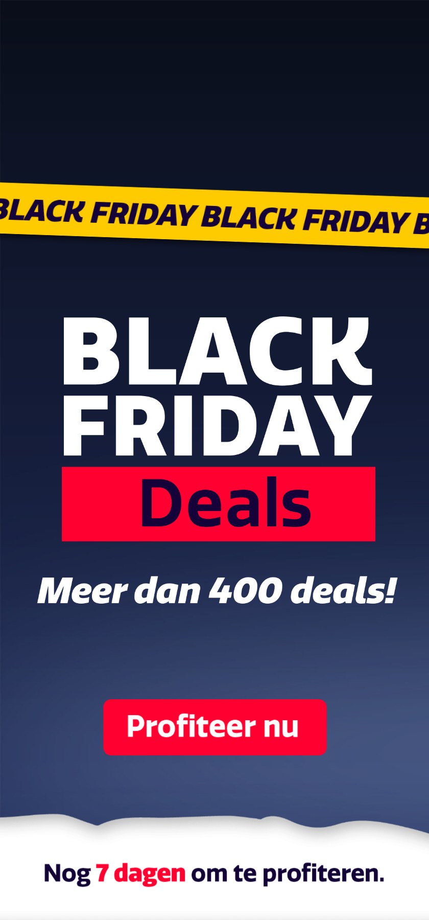 Linkerskin op 1,8 seconde: Meer dan 400 deals! en de knop Profiteer nu
