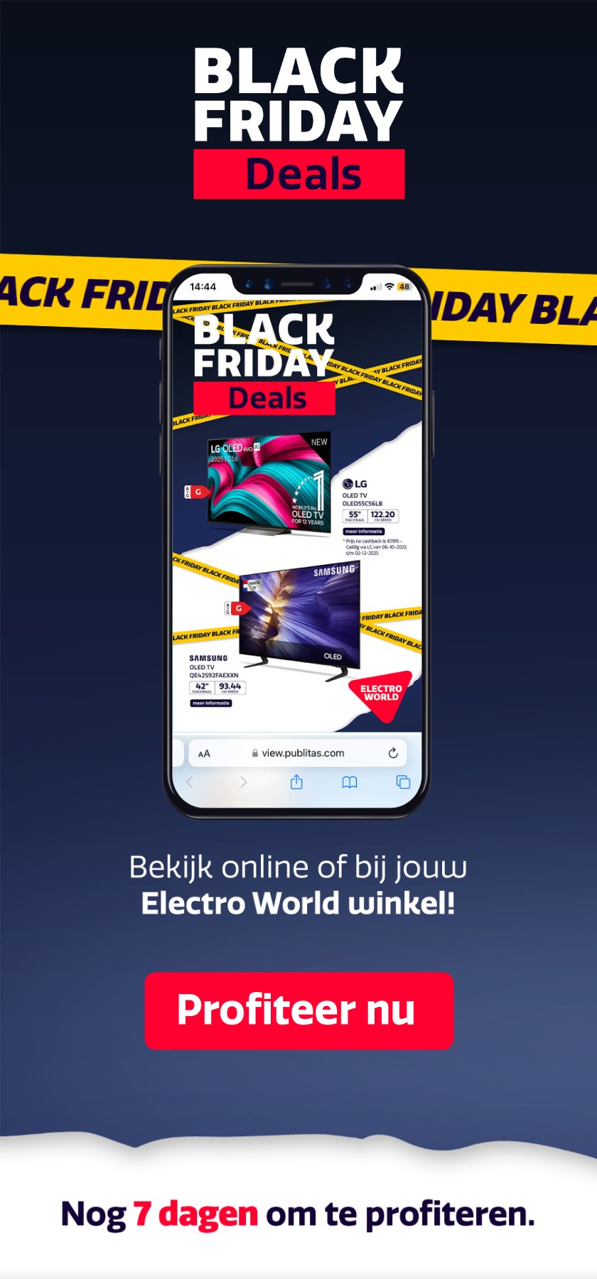 Linkerskin op 4 seconden: telefoon met de folder, Bekijk online of bij jouw Electro World winkel!