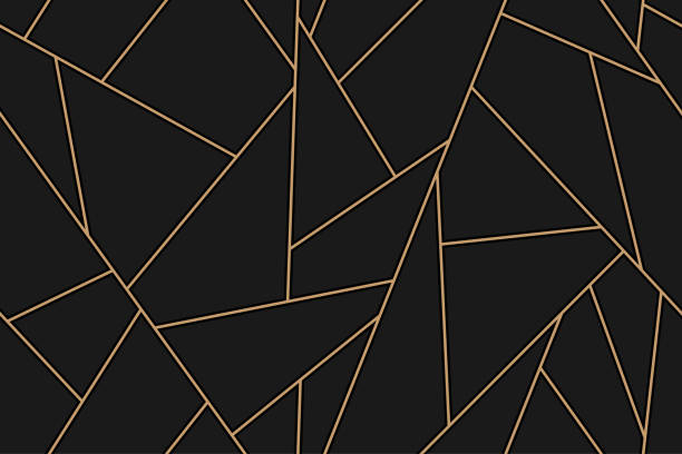 mosaic black and gold background in vector